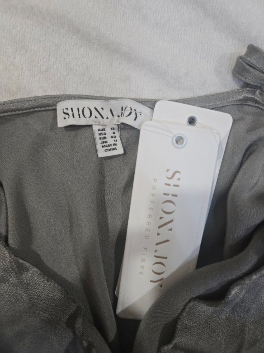 NWT Shona Joy La Lune Bias Cowl Midi Dress In Sage Size USA8 - Picture 11 of 15